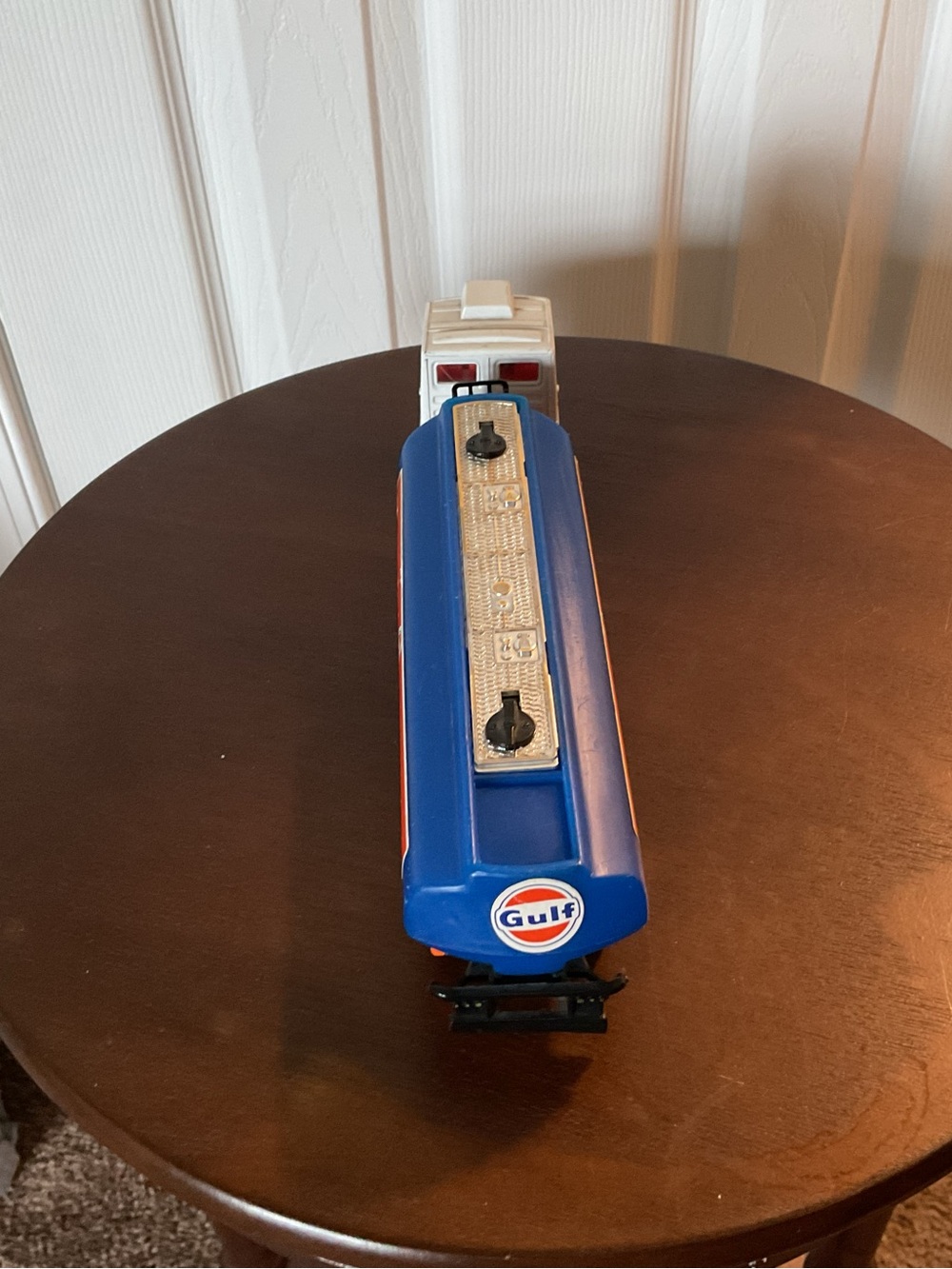 Gulf Branded Blue and Orange Toy Tanker Truck for Kids - Picture 7 of 12